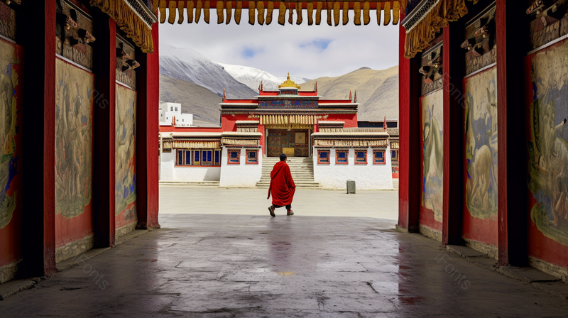 西藏日喀则扎什伦布寺建筑风景,高清,摄影图,摄影图片,图片大全,摄影图免费下载